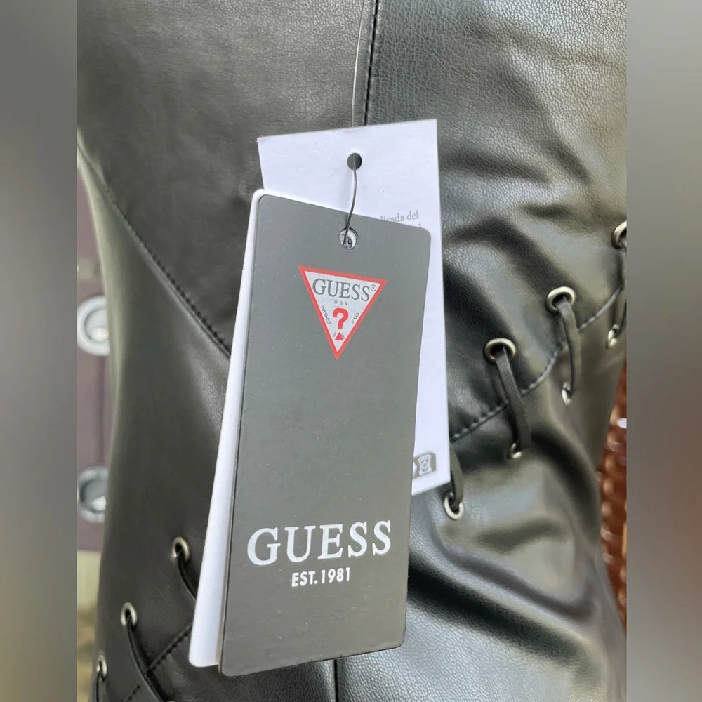 Guess Women's Justine Faux-Leather Bodycon Dress - Jet Black - Picture 6 of 16